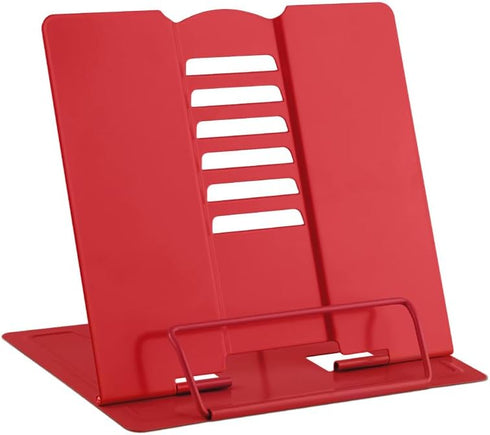 MSDADA Small Desk Book Stand Metal Reading Rest Book Holder Adjustable Cookbook Documents Holder Portable Sturdy Bookstands for Recipes Textbooks ...