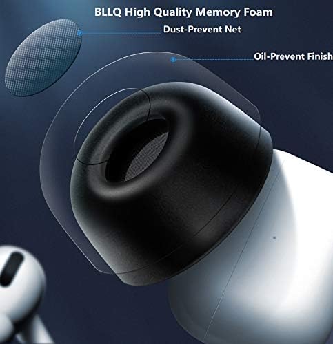 Foam Tips Compatible with AirPods Pro, Memory Foam Ear Tips, Fit in Case,with Built-in Dust-Guard Net,Noise Cancelling,Comfortable, 3 Pairs Black ...