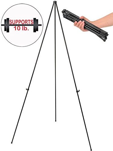 MasterVision Instant Easel, 61.5" High, Black, Steel, Lightweight...
