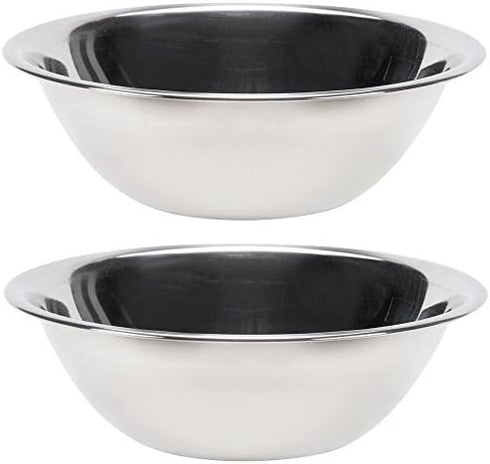 Vollrath (47935) Economy Mixing Bowls, Set of 2 (5-Quart, Stainless Steel)...