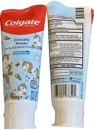 Colgate Kids 3.5 oz 3-Pack Unicorns Mild Bubble Fruit Flavor Toothpaste Fluoride Cavity & Enamel Protection…...