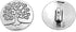 PH PandaHall 50pcs 1 Hole Shank Buttons Zinc Alloy Buttons Flat Round Antique Silver Buttons Carved tree of life Tibetan Style for Costumes Design...