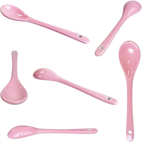 3 sets of each 10 Color Porcelain Egg Spoons Ceramic Spoons 5 inch Coffee Dessert Yogurt Tea Milky Tea...