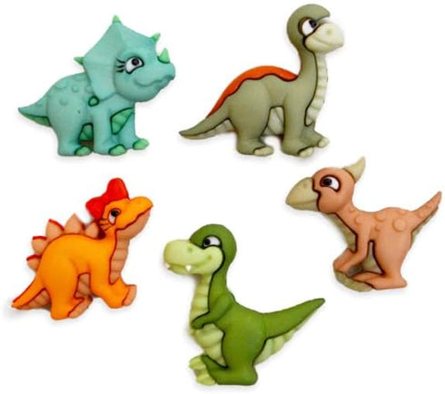 The Playful Dinosaur Collection by Dress It Up Buttons and Embellishments - 5 Pieces - Stomp, Chomp and Roar...
