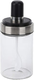 Glass Spice Jars, Transparent Seasoning Bottle Container Sugar Salt Pot with Visible Cover Spoon Kitchen Spice Bottles Spice Containers...