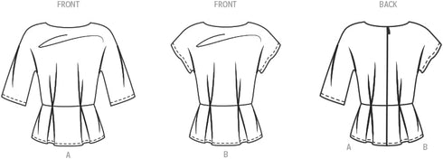 New Look Easy Misses' Peplum Top with Sleeve Variations Sewing Pattern Kit, Design Code N6753, Sizes 6-8-10-12-14-16, Multicolor...