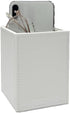 UnionBasic Square Pen Holder, Leather Pencil Cup, Desktop Caddy Stationery Organizer, White...