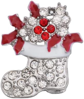 Snap Jewelry Necklace Charms with 6pcs Christmas Tree Shape Snap Button Pendant for Women 18mm Button Jewelry...