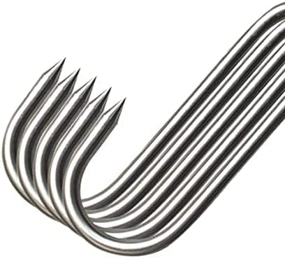 Meat Hooks,20Pcs Premium Stainless Steel Butcher's Hook,Meat Hook Tool for Hot and Cold Smoking?Butchering,Hunting,Chicken Hunting Smoking, Grill ...