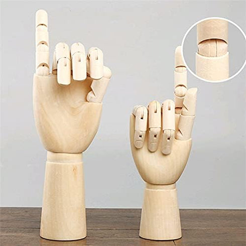 Wood Artist Drawing Manikin Articulated Mannequin with Wooden Flexible Fingers 10" Left Hand (10 inches-The Right Hand)...