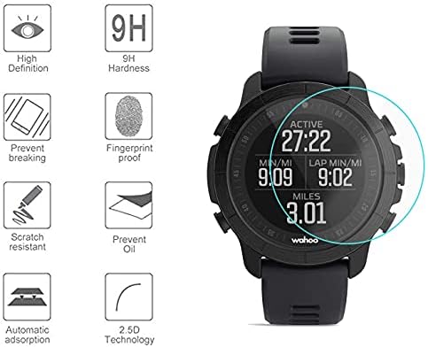 3-Pack compatible with Wahoo ELEMNT Rival Multisport GPS Watch Screen Protector Tempered Glass compatible for Wahoo ELEMNT Rival Multisport GPS Wa...