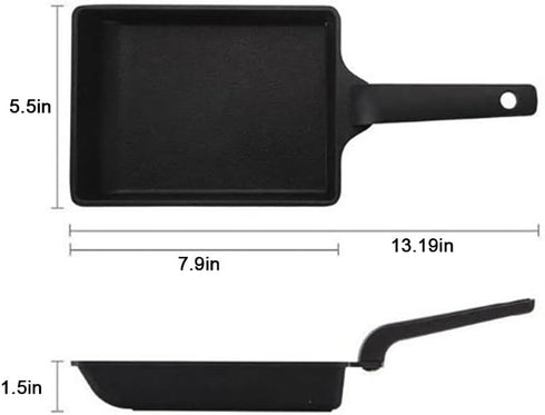 Tamagoyaki Japanese Omelette Egg, Non stick Coating, Square Frying Pan (14x20cm)...
