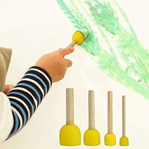 60pcs Assorted Round Paint Foam Sponge Brush Set Painting Tools, Brush Set - Great for Kids Arts and Crafts, Stencils, Painting...