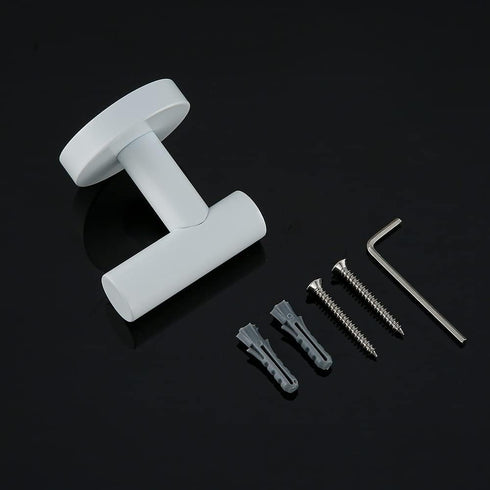 White Towel Hooks Coat Hook, Robe Hook for Bath and Kitchen,Bathroom Hardware Accessories, SUS 304 Stainless Steel Wall Hook 2 Count...