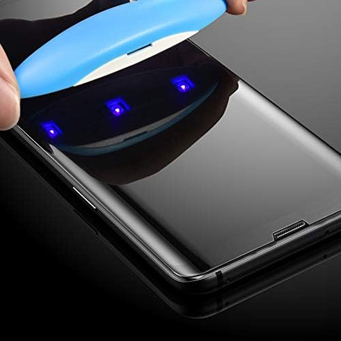 Johncase [2 Pack Screen Protector Compatible for Samsung Galaxy S10, Full Edge 3D Curved Tempered Glass Film W/UV Liquid Adhesive Light Installati...