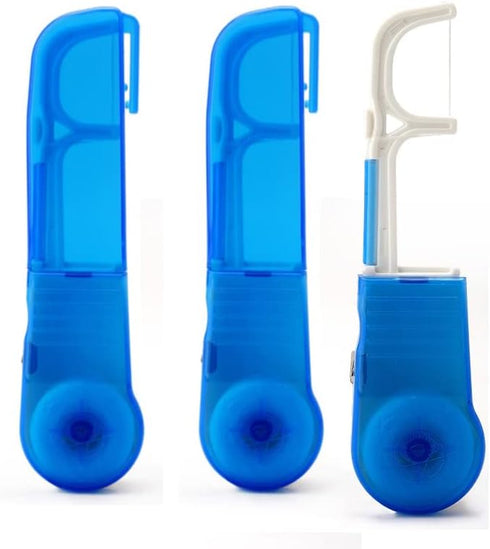 2PCS Oral Care toothpicks (Including 2 30m Floss) Replaceable self-Cutting Floss Holder Toothpick Floss Holder....