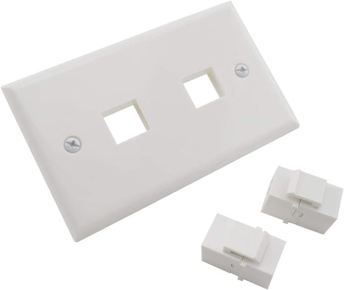 CAT.6 RJ45 Ethernet Wall Plate, OZXNO 1-Pack RJ45 Female to Female Keystone Jack Wallplate Removable Cat6 Inline Coupler Faceplate Compatible with...