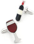 Red Wine Bottle & Glass Cuff Links Quality Brass Material Drink Design Cufflinks with Gift Box...