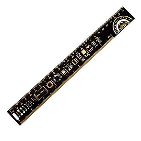 3PCS/4PCS 15cm 20cm 25cm 30cm Multifunctional PCB Ruler Measuring Tool Resistor Capacitor Chip IC SMD Diode Transistor Package 180 Degrees (4pcs/l...