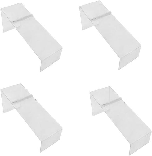 Clear Acrylic Lucite Single Shoe Display Stand Set of 4 Pc with Heels Slant Riser Holder 8'' x 3'' x 4''Q...