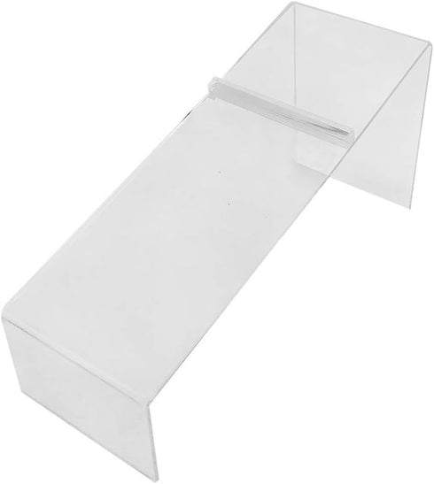 Clear Acrylic Lucite Single Shoe Display Stand Set of 4 Pc with Heels Slant Riser Holder 8'' x 3'' x 4''Q...