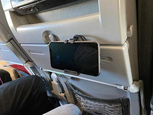The SkyClip+ Phone & Tablet Holder for Air Travel, Home and Office Use - Inflight Phone Mount & Stand Compatible with iPhone, Android, Kindle and ...