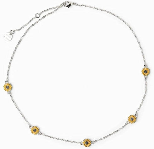 Small Sunflower Choker Necklace Cute Silver You are My Sunshine Vintage Pendant Jewelry Handmade Birthday Gifts for Mom Women Daughter Garden Dais...
