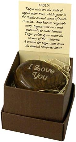 “I Love You” Engraved Tagua Nut – Romantic Gift for Him or Her – Sustainable Love Token – Eco-Friendly Keepsake – Handmade in USA – Unique Anniver...