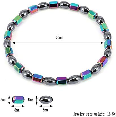 Black Obsidian Anklets for Women,2PCS Anti Swelling Anklet Slim Hematite Anklet Anti-Anxiety Yoga Beads Bracelet...