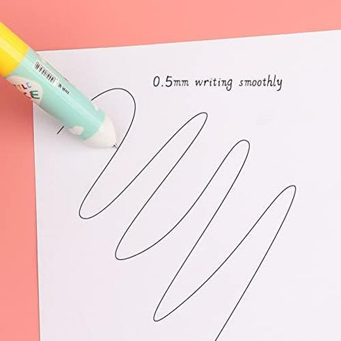 Shuttle Pens, 4Pcs 10 in 1 Multicolor Ballpoint Gel Pens with Animal Heads, 0.5mm Liquid Ink Pens, Ergonomic Grip, Gift for Office School Supplies...