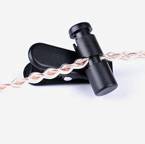 Headset Wire Clip for Earphone Wire, Fixed Cable on The Clothes, 2 Pcs Black Clips for Most Headset Wire...