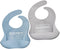 Set of 2 Waterproof Silicone Baby Bibs | Mess-Free Mealtime, Adjustable Buttons, Extra-Wide Pocket |...