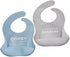 Set of 2 Waterproof Silicone Baby Bibs | Mess-Free Mealtime, Adjustable Buttons, Extra-Wide Pocket |...