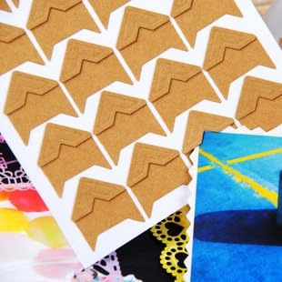 360 Count Self-Adhesive Acid Free Photo Corners for Scrapbooks Memory Books (Gold-Black-Kraft)...