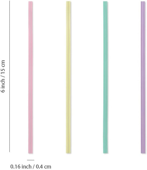 800 Pcs 6" Macaron Twist Ties with 1 Storage Box, Plastic 6 Inch Wire Ties for Bread Candy Cookies Bags, for Garden Household and Office Use, 4 Co...