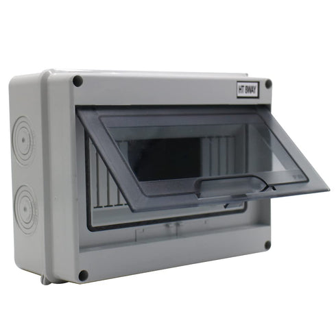 Distribution Protection Box with DIN Rail IP65 ABS Transparent Clear Cover Power mcb Distribution Box for Circuit Breaker Indoor on The Wall 8 Way...