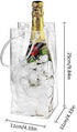 2Pack Wine Ice Bags, Portable Collapsible Clear Wine Cooler Bag PVC Wine Pouch Bags with Handle for Champagne Cold Beer White Wine Chilled Beverag...