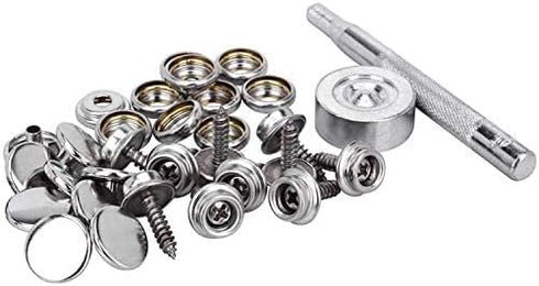 CENOZ 150 PCS Canvas Snap Kit Tool, Metal Screws Snaps Marine Grade 3/8" Socket Stainless Steel Boat Canvas Snaps with 2 PCS Setting Tool for Boat...