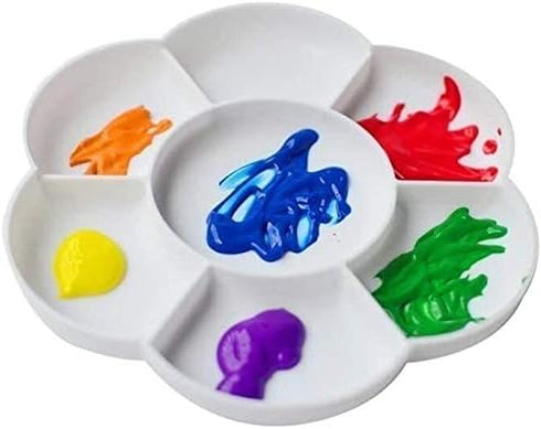 2pcs Paint Pallet, 6.5" Plastic Paint Tray Reusable Flower Paint Palette for Kids Acrylic Watercolor Oil Painting Color Mixing DIY Art Craft, Easy...
