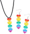 Pingyongchang Cute Love Heart Rainbow Acrylic Dangle Drop Earrings Rainbow Pride Nekclace Love Wins Colorful Earrings Necklace for Women Men Pride...