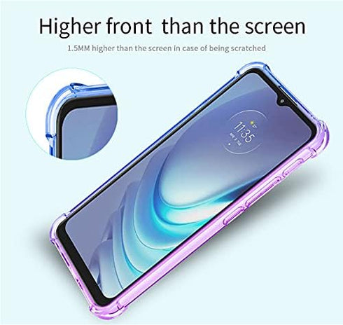Motorola Moto G Stylus 5G (2021) Cellular Phone Case, Pink/Teal Shockproof TPU Soft Silicone...