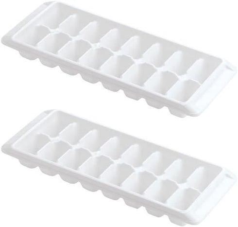 Ice Tray Easy Release White Ice Cube Trays, 16 Cube (Pack of 2) (2867-WHT-2)...