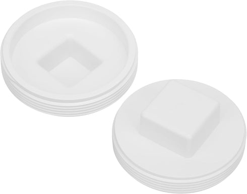 2Pack 4 Inch PVC Male Threaded Pipe End Cap SCH40 PVC Pipe Male Thread Plug 4" PVC NPT Male End Cap Adaptor, PVC Cleanout End Cap Plug, PVC NPT Ma...