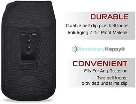 AH Military Grade Cell Phone Carrier Holster Men Cell Phone Belt Holder, Compatible w/ [iPhone iPhone 12 Mini SE 5 5S 5C Samsung J1 J3 LG K7 K10 &...