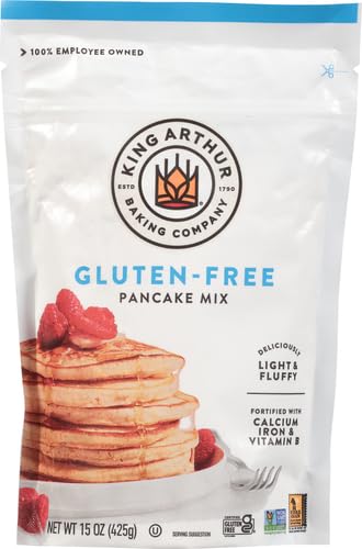 King Arthur Gluten-Free Pancake Mix, Non-GMO Project Verified, Kosher, 15 Ounces, Packaging May Vary...
