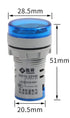 3pcs Digital Display AC Voltage Indicator, 22mm Round Head LED Voltage Tester AC50~500V Voltmeter Monitor (Red)...