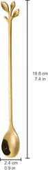 10 Pcs Long Handle Teaspoons, Gold Stainless Steel Stirring Coffee Spoons, Mixing Spoons Set For Ice Cream Cocktail (Gold)...