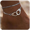 Boho Handcuffs Ankle Bracelet Silver Layered Anklet Chain Fashion Foot Jewelry Summer Beach for Women...