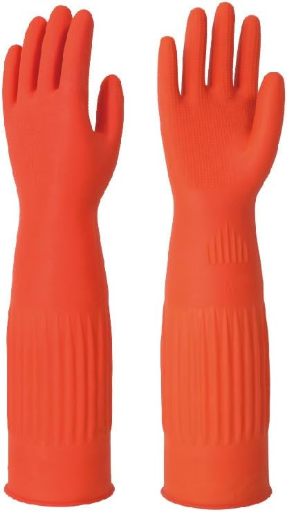 2 Pair, Extra-long 17.5" Latex Gloves, Chemical Resistant Gloves Reusable, Waterproof Gloves, Long Latex Gloves, Latex Gloves for Women And Men...