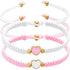 COLORFUL BLING 2Pcs Love Heart Bracelet Adjustable Thread String Protection Long Distance Matching Bracelet for His and Her Couples Friendships Re...
